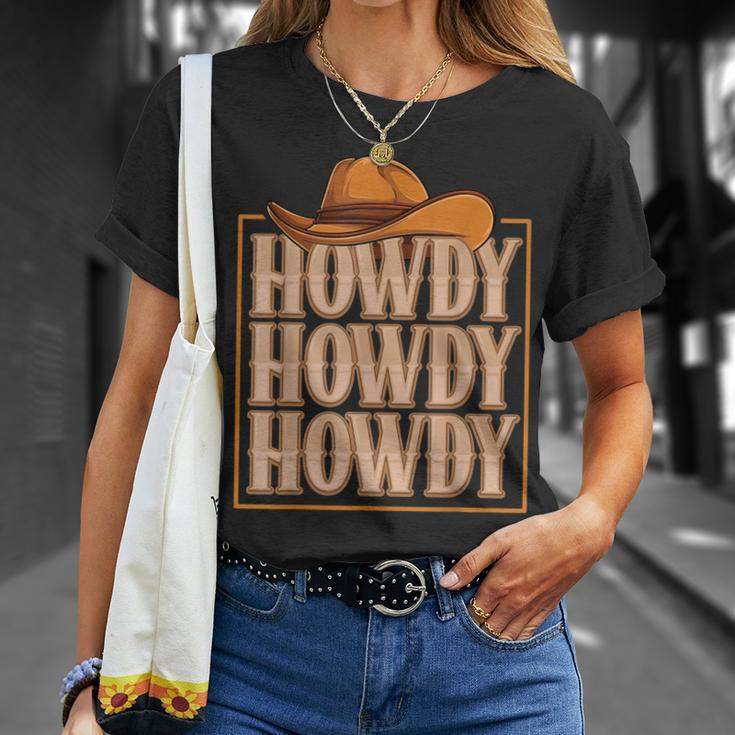 Howdy Cowboy Cowgirl Western Country Rodeo Southern Men Boys Unisex T-Shirt Gifts for Her