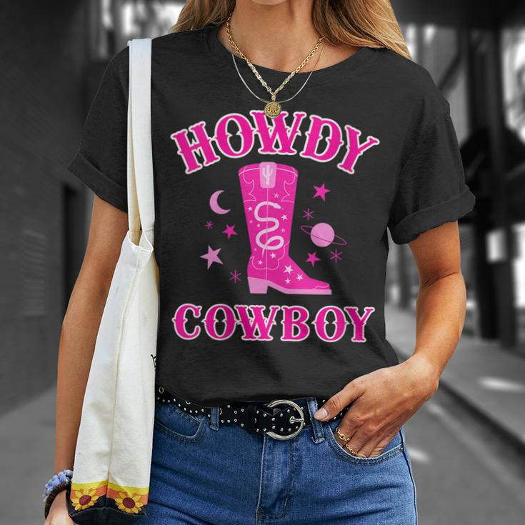 Howdy Rodeo Hot Pink Wild Western Yeehaw Cowgirl Country Gift For Womens Unisex T-Shirt Gifts for Her