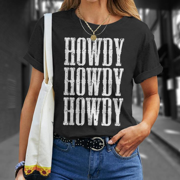 Howdy Rodeo Western Country Southern Cowgirl Cowboy Vintage Unisex T-Shirt Gifts for Her