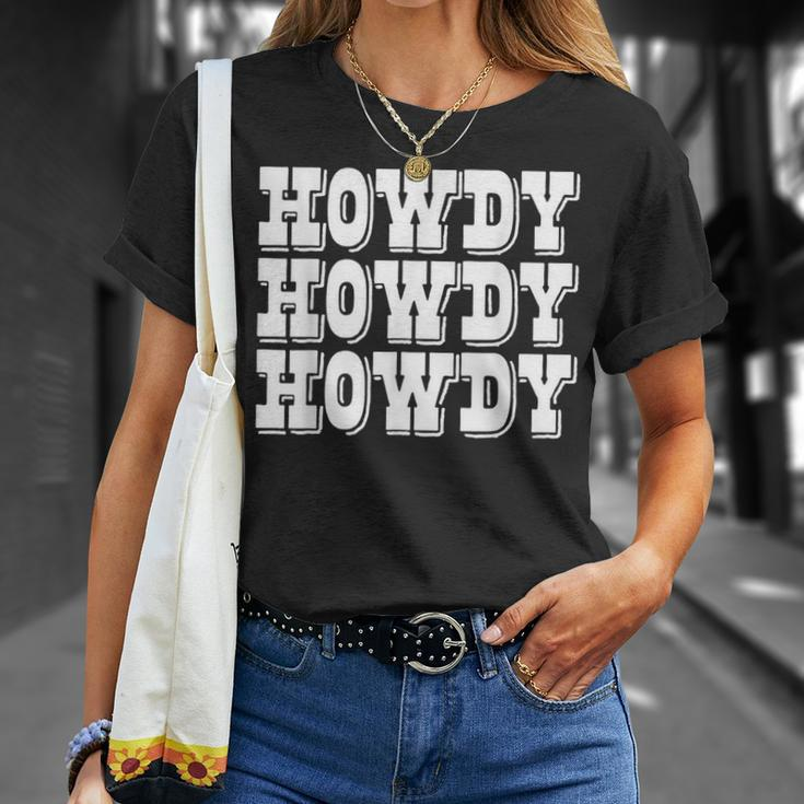 Howdy Western Cowboy Cowgirl Rodeo Country Southern Girl Unisex T-Shirt Gifts for Her