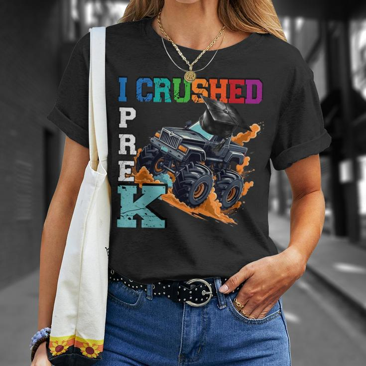 I Crushed Pre-K Monster Truck Graduation Cap Boys Girls Unisex T-Shirt Gifts for Her