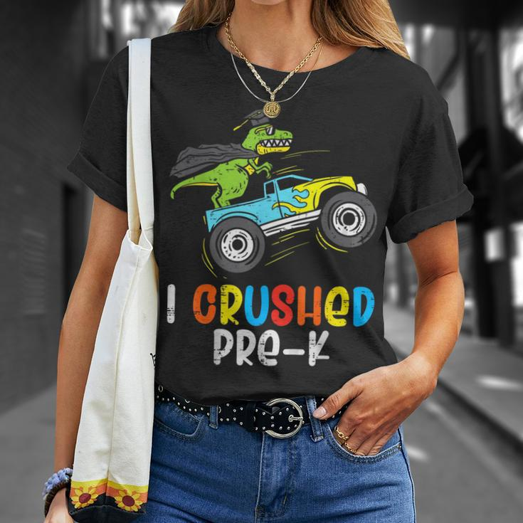 I Crushed Pre-K T-Rex Monster Truck Graduation Cap Unisex T-Shirt Gifts for Her
