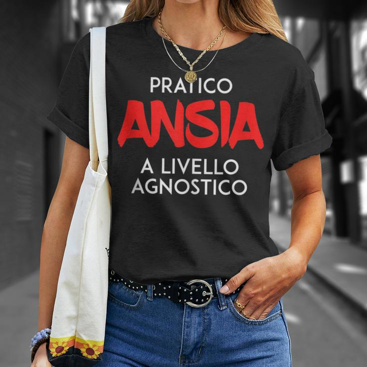I Practice Anxiety At A Competitive Level Italian Words Unisex T-Shirt Gifts for Her