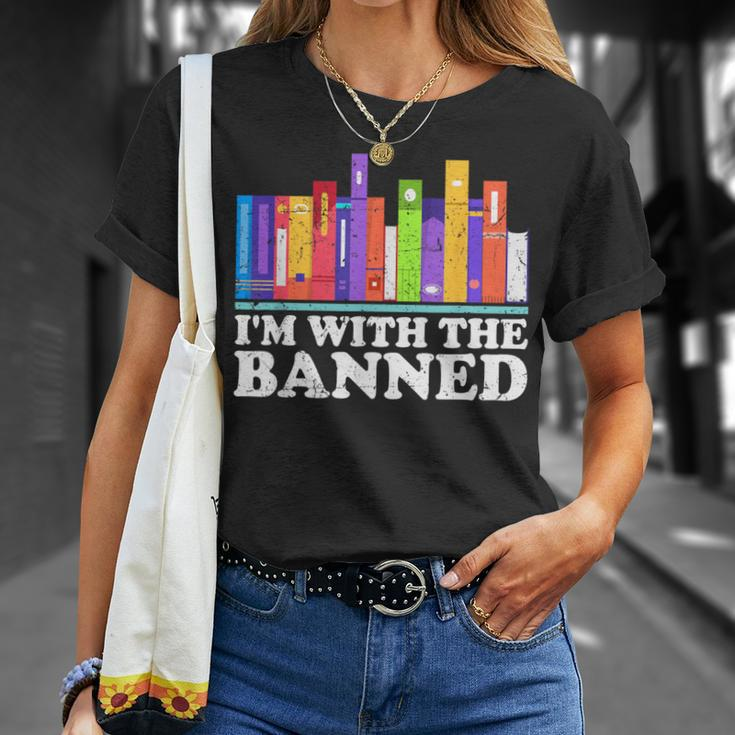 I'm With The Banned Books I Read Banned Books Lovers Library T-Shirt Gifts for Her
