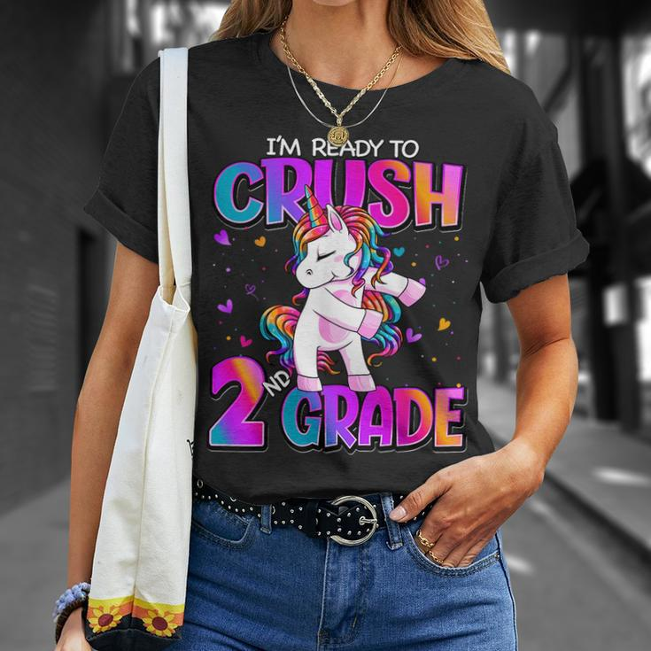 Im Ready To Crush 2Nd Grade Unicorn Back To School Girls Unisex T-Shirt Gifts for Her