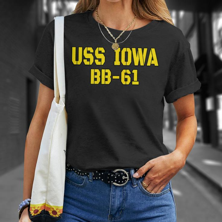 Iowa Battleship Veteran Warship Bb61 Father Grandpa Dad Son Gift For Women Unisex T-Shirt Gifts for Her