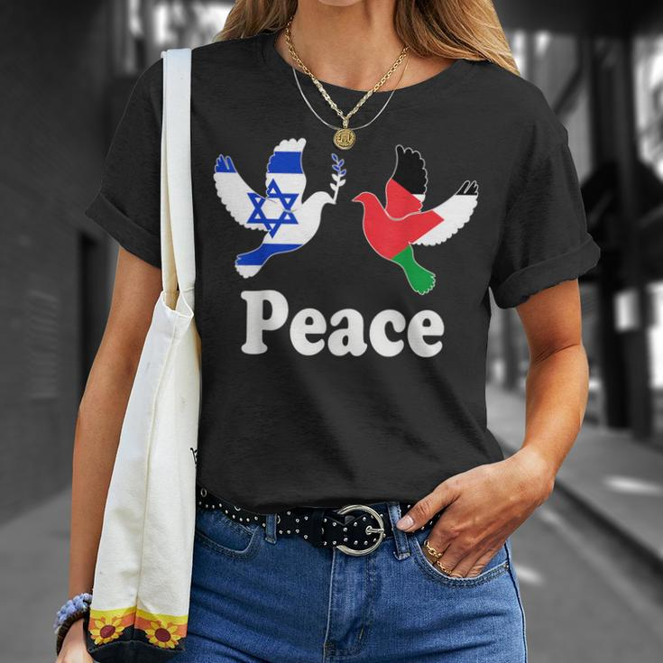 Israel Palestine Peace Friendship Pigeons T-Shirt Gifts for Her