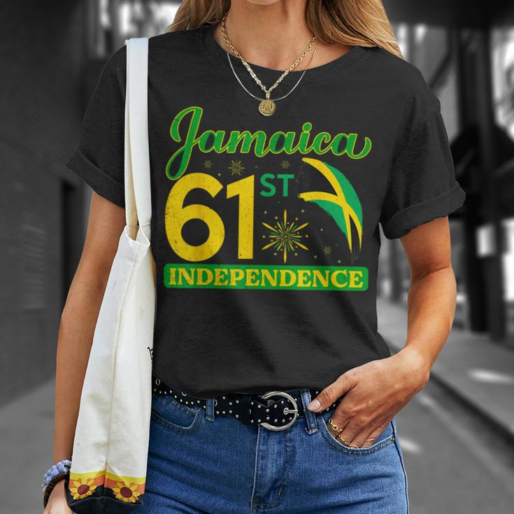 Jamaica 61St Independence Day Celebration Jamaican Flag Unisex T-Shirt Gifts for Her