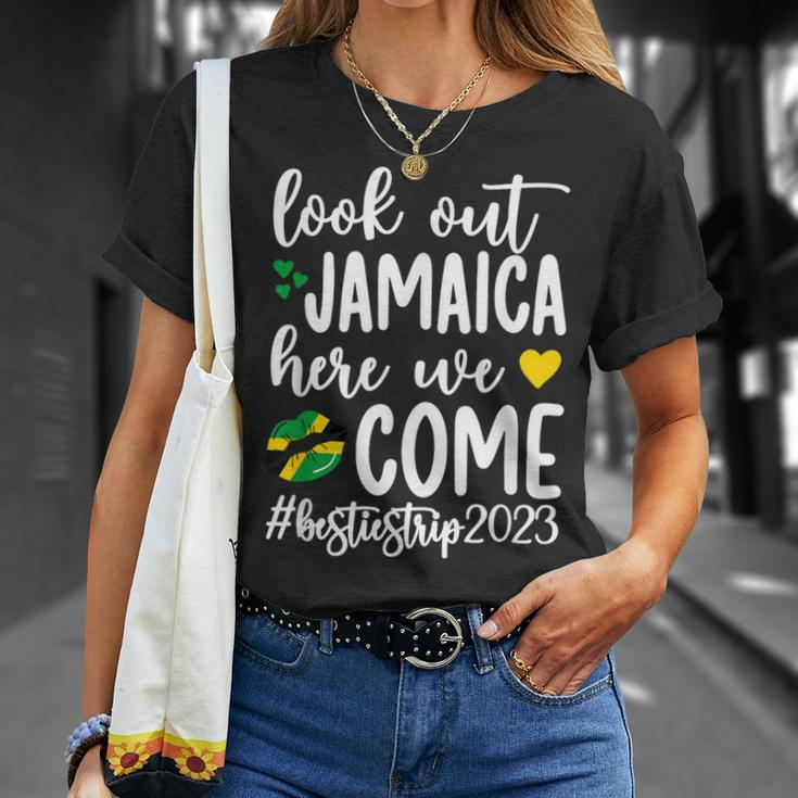 Jamaica Here We Come Besties Trip 2023 Best Friend Vacation T-Shirt Gifts for Her