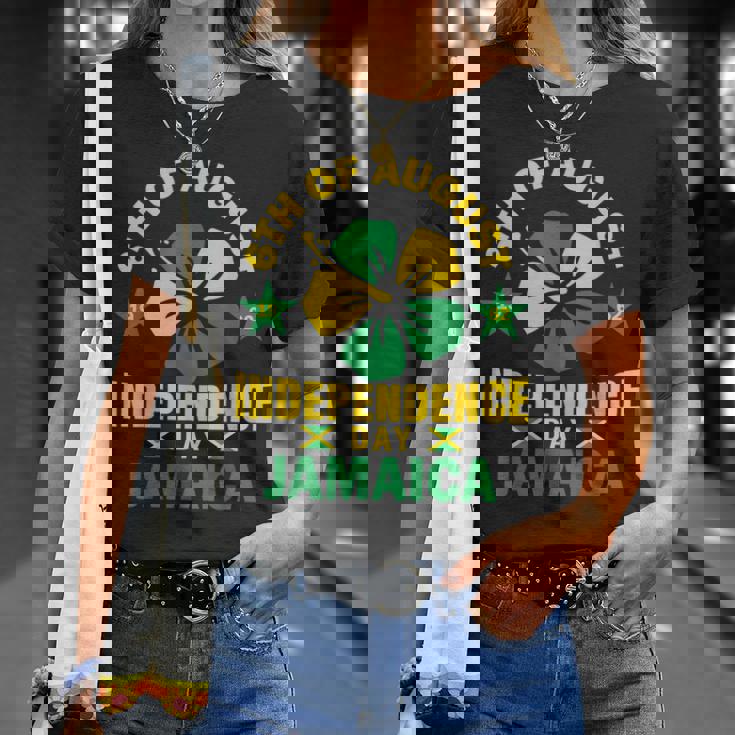 Jamaican Independence 6Th August 1962 Jamaican Flag Unisex T-Shirt Gifts for Her