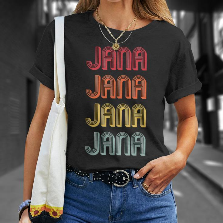 Jana Gift Name Personalized Retro Vintage 80S 90S Birthday Unisex T-Shirt Gifts for Her