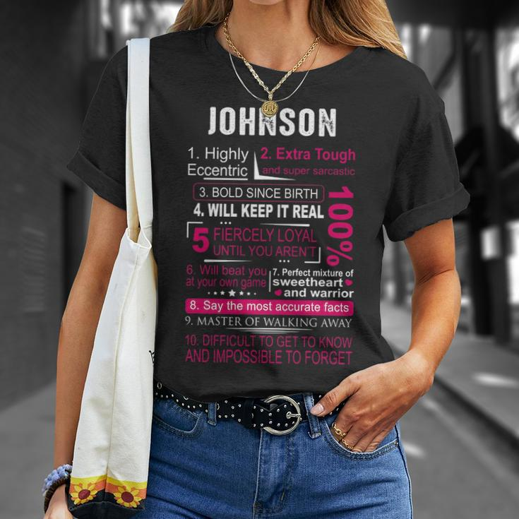 Johnson Name Gift Johnson V3 Unisex T-Shirt Gifts for Her