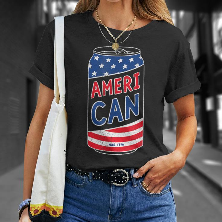 July 4Th American Beer Can Unisex T-Shirt Gifts for Her