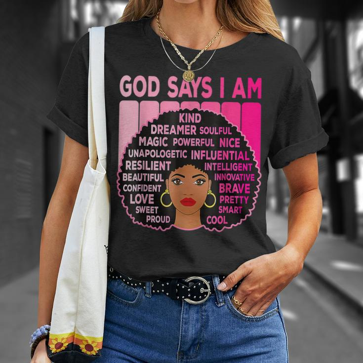 Junenth Afro American Melanin Black Pride Pink African T-Shirt Gifts for Her