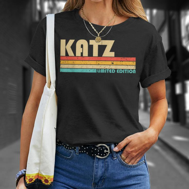 Katz Surname Funny Retro Vintage 80S 90S Birthday Reunion 90S Vintage Designs Funny Gifts Unisex T-Shirt Gifts for Her
