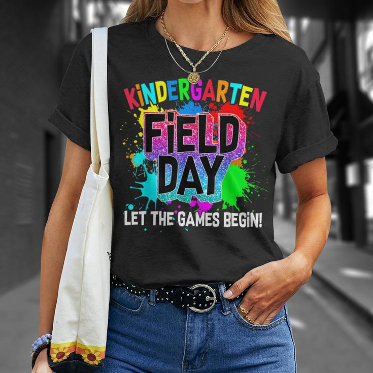 Kindergarten Field Day Let The Games Begin Funny School Trip Unisex T-Shirt Gifts for Her