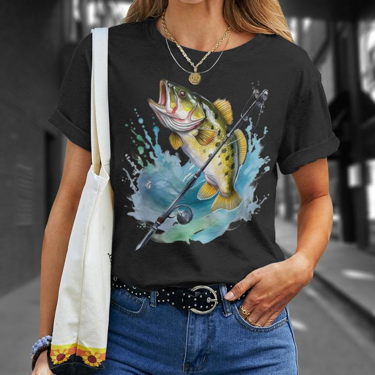 Large Mouth Bass Fish Funny Fishing Fisherman Men Boys Unisex T-Shirt Gifts for Her