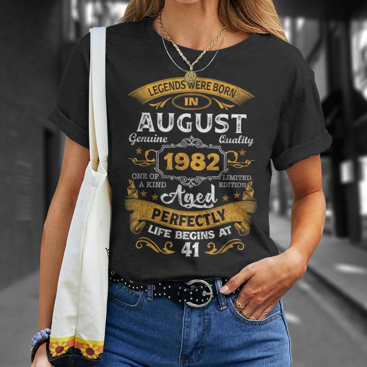 Legends Born In August 1982 41 Years Old 41St Birthday Gifts Unisex T-Shirt Gifts for Her