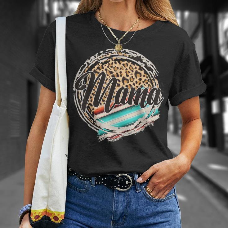 Leopard Pattern Mama Serape Print Cowgirl Rodeo Mommy Mom Unisex T-Shirt Gifts for Her