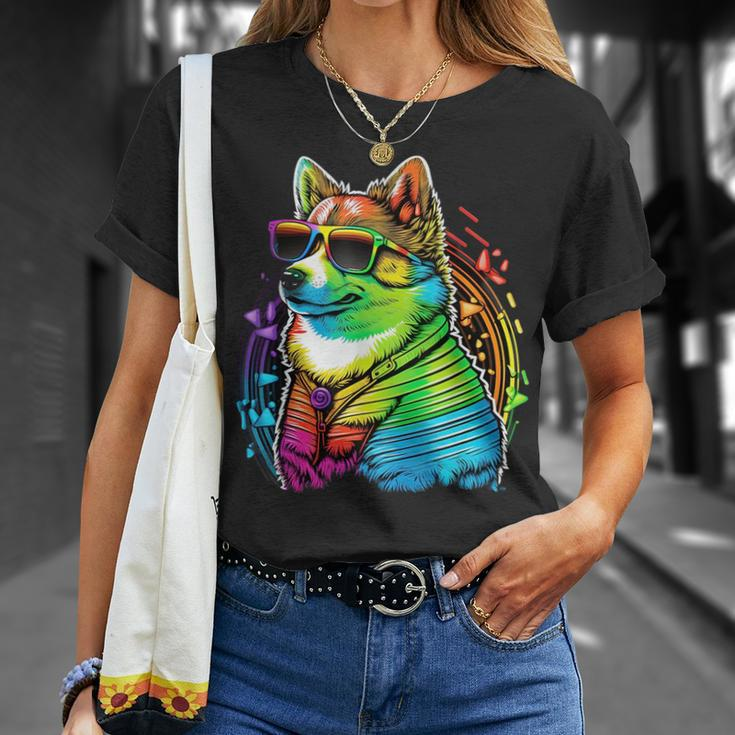 Lesbian Lgbt Gay Pride Swedish Vallhund Dog Unisex T-Shirt Gifts for Her