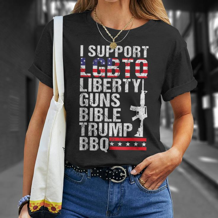 Lgbtq Liberty Guns Bible Trump Bbq T-Shirt Gifts for Her