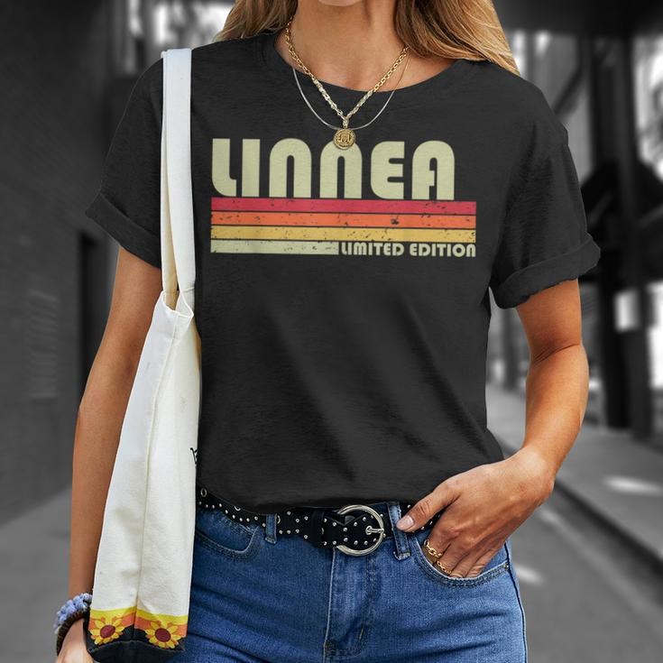 Linnea Name Personalized Retro Vintage 80S 90S Birthday 90S Vintage Designs Funny Gifts Unisex T-Shirt Gifts for Her