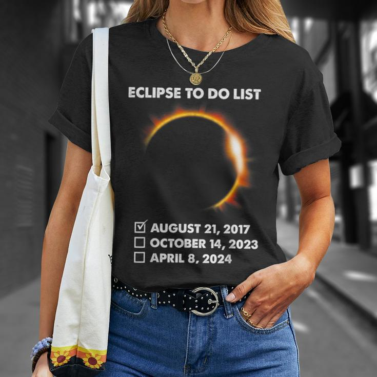 To Do List Annular Solar Eclipse 2023 Total Eclipse 2024 T-Shirt Gifts for Her