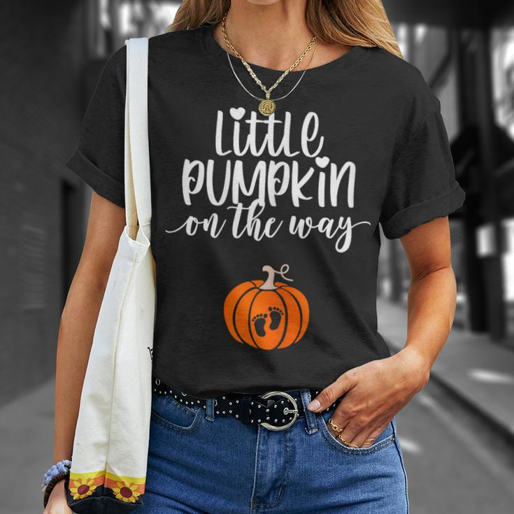 Little Pumpkin On The Way Pregnancy Announcement Pregnant T-Shirt Gifts for Her