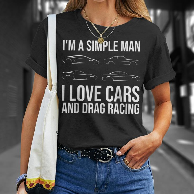 I Love Cars And Drag Racing Auto Enthusiast Muscle Car Guy T-shirt Gifts for Her