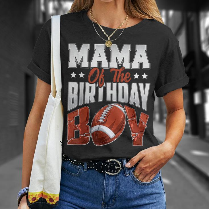 Mama Football Birthday Boy Family Baller B-Day Party Unisex T-Shirt Gifts for Her