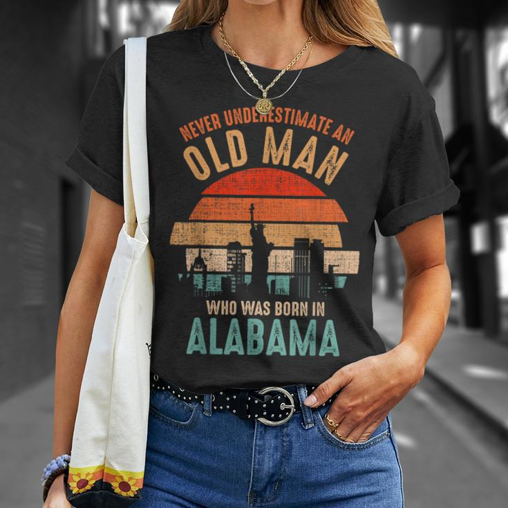 Mb Never Underestimate An Old Man Born In Alabama T-Shirt Gifts for Her