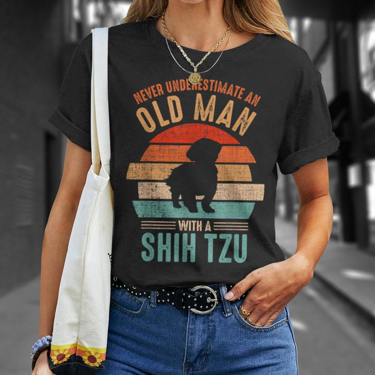 Mb Never Underestimate An Old Man With A Shih Tzu T-Shirt Gifts for Her