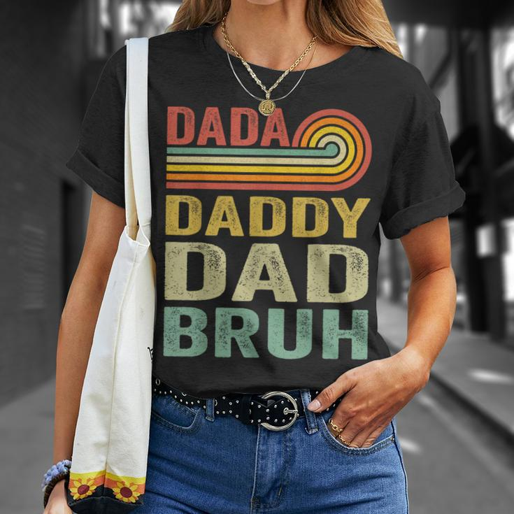 Men Dada Daddy Dad Father Bruh Funny Fathers Day Vintage Unisex T-Shirt Gifts for Her