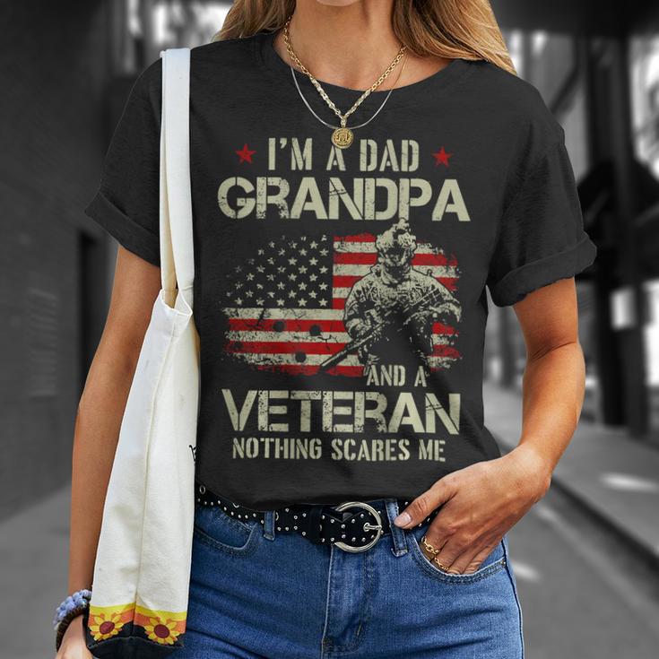 Mens Im A Dad Grandpa And A Veteran Flag Usa Fathers Day 213 Unisex T-Shirt Gifts for Her