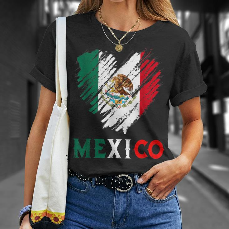 Mexico City Mexican Flag Heart Viva Mexico Independence Day T-Shirt Gifts for Her