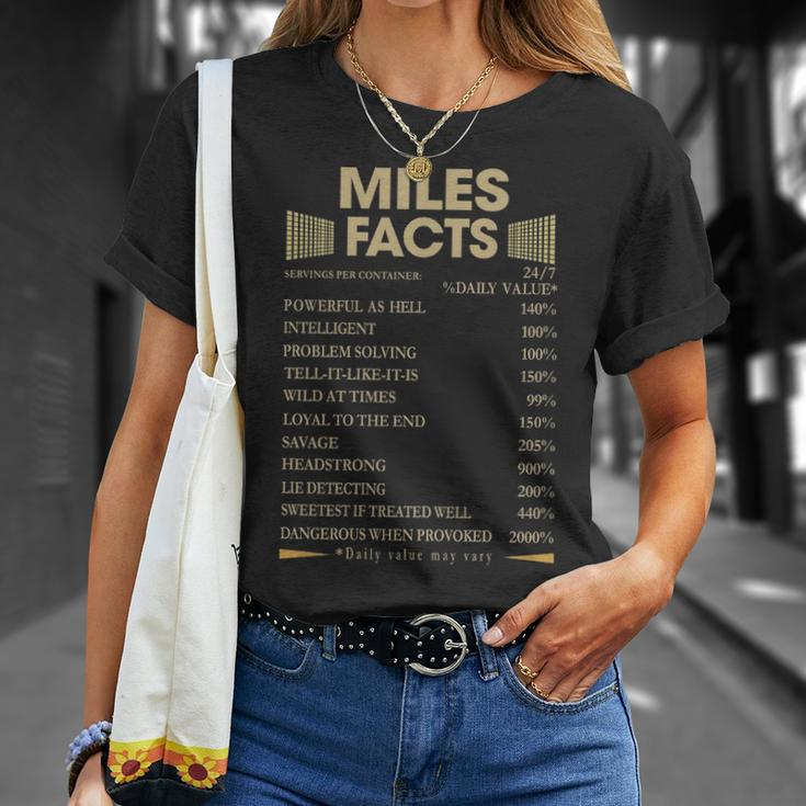 Miles Name Gift Miles Facts V2 Unisex T-Shirt Gifts for Her
