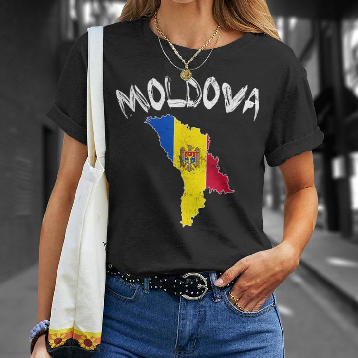 Moldova Moldavian Republika Moldovan National Flags Balkan T-Shirt Gifts for Her
