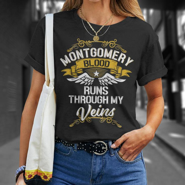 Montgomery Blood Runs Through My Veins T-Shirt Gifts for Her