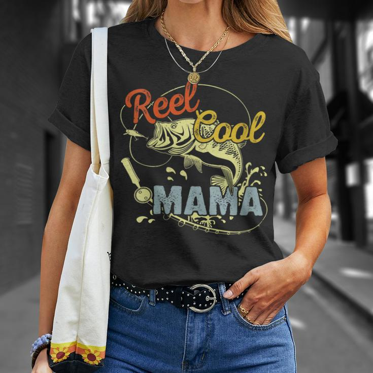 Mothers Day Funny Retro Reel Cool Mama Fishing Lover Gift For Womens Gift For Women Unisex T-Shirt Gifts for Her