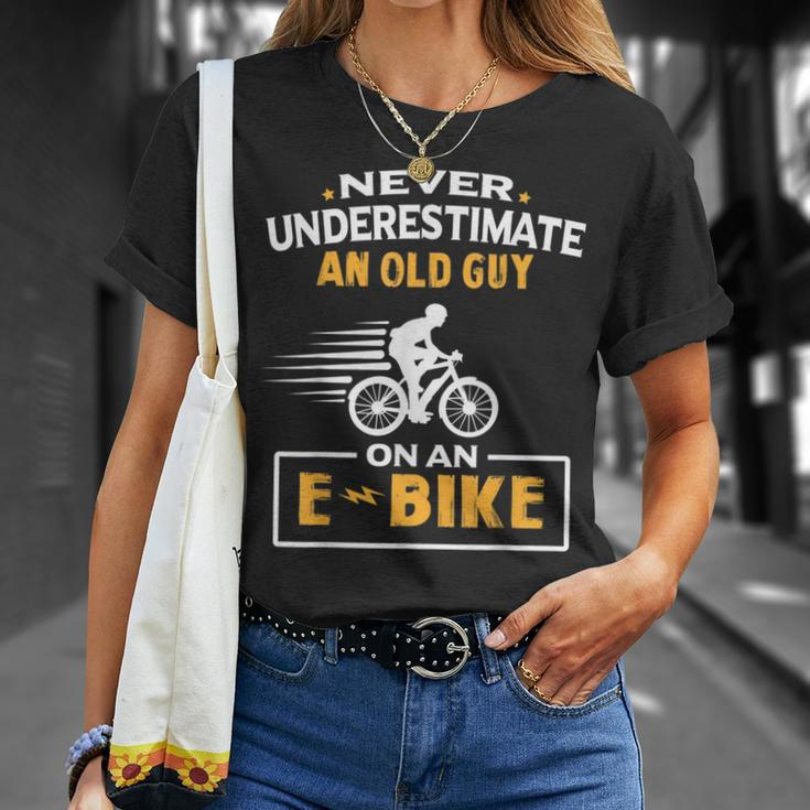 Mountain Bike Ebike Biker Dad Cyclist Gift Ebike Bicycle Gift For Mens Unisex T-Shirt Gifts for Her