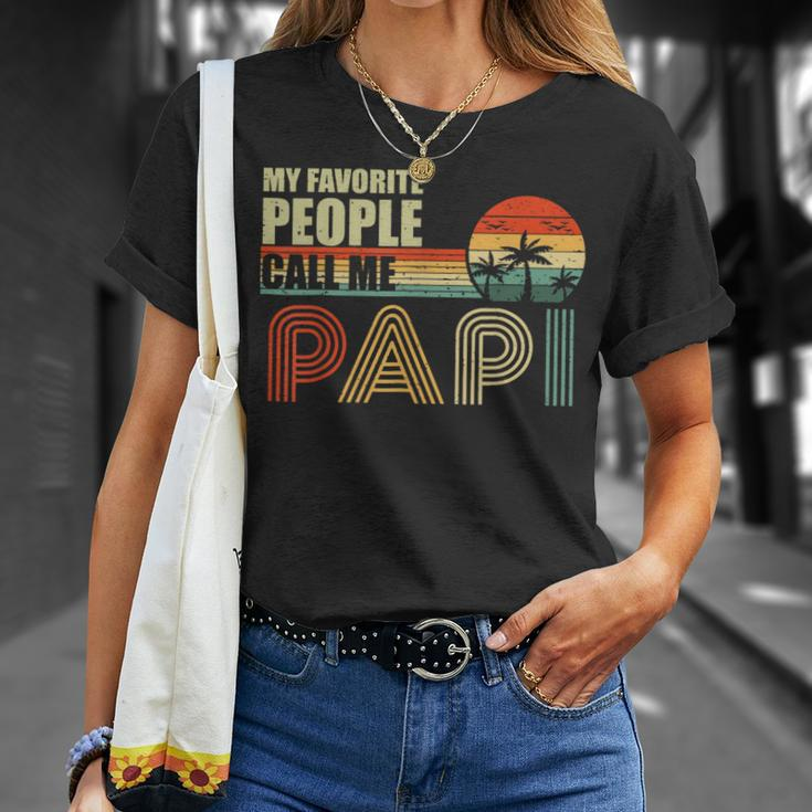 My Favorite People Call Me Papi Vintage Fathers Day Unisex T-Shirt Gifts for Her