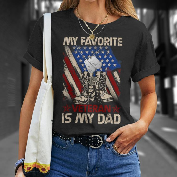 My Favorite Veteran Is My Dad Father Veterans Day 1 Unisex T-Shirt Gifts for Her