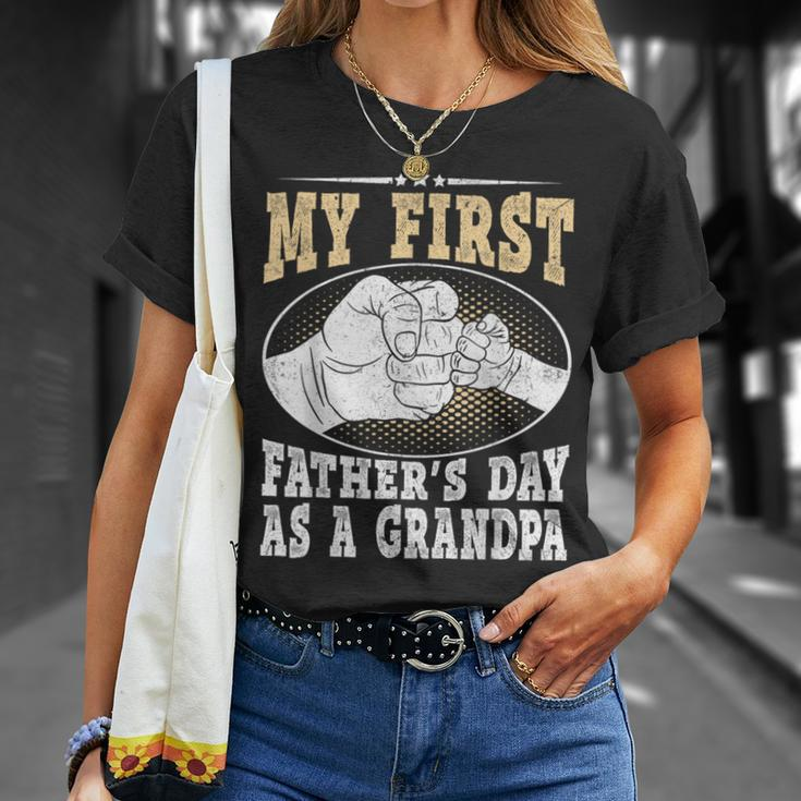 My First Fathers Day As A Grandpa Grandfather Fathers Day Unisex T-Shirt Gifts for Her