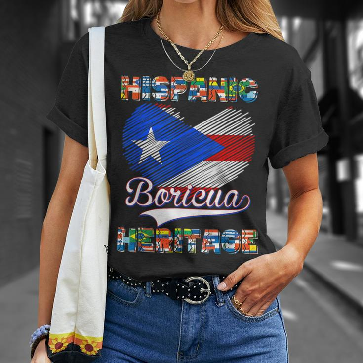 National Hispanic Heritage Month Puerto Rico Flag Boricua T-Shirt Gifts for Her