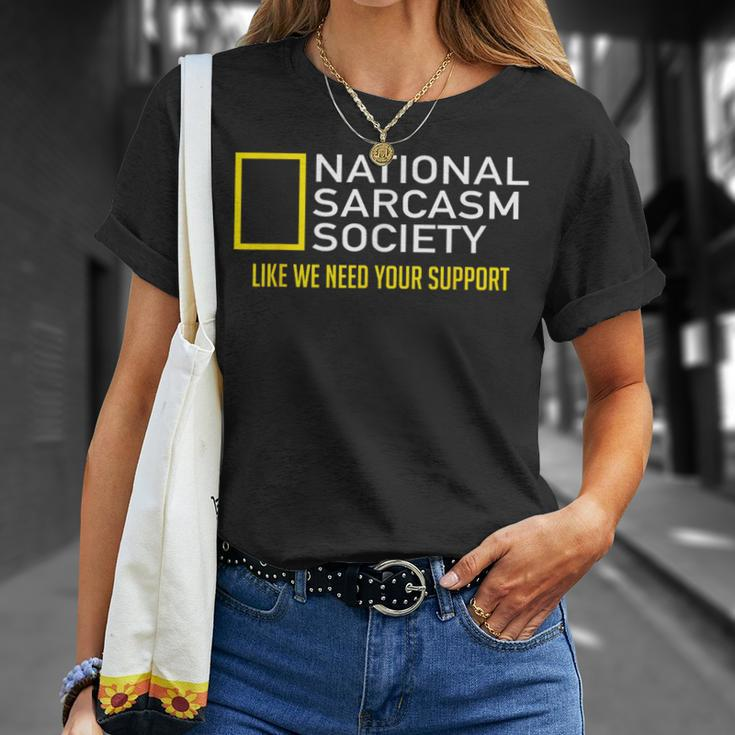 National Sarcasm Society Satirical Parody Sarcasm T-Shirt Gifts for Her