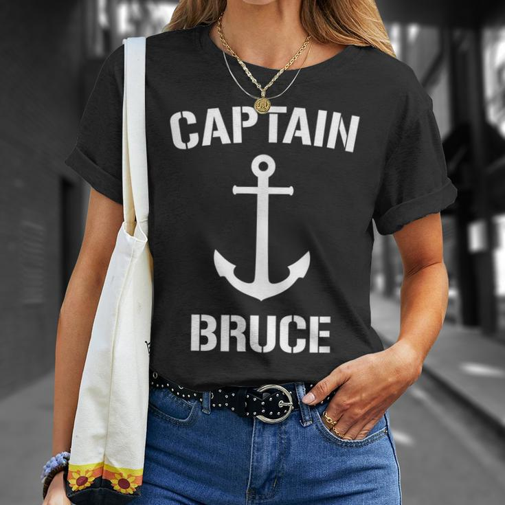 Nautical Captain Bruce Personalized Boat Anchor Unisex T-Shirt Gifts for Her