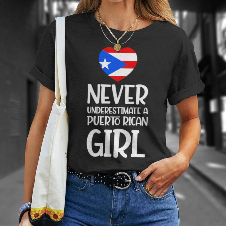 Never Underestimate A Perto Rican Girl Puerto Rican Roots Unisex T-Shirt Gifts for Her