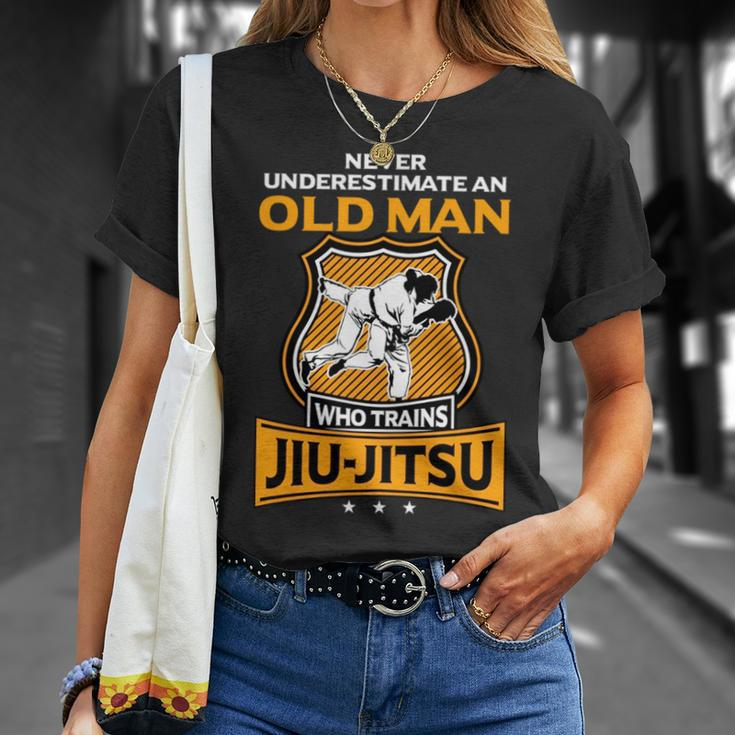Never Underestimate Old Man Brazilian Jiu Jitsu Bjj Gi Gift Unisex T-Shirt Gifts for Her