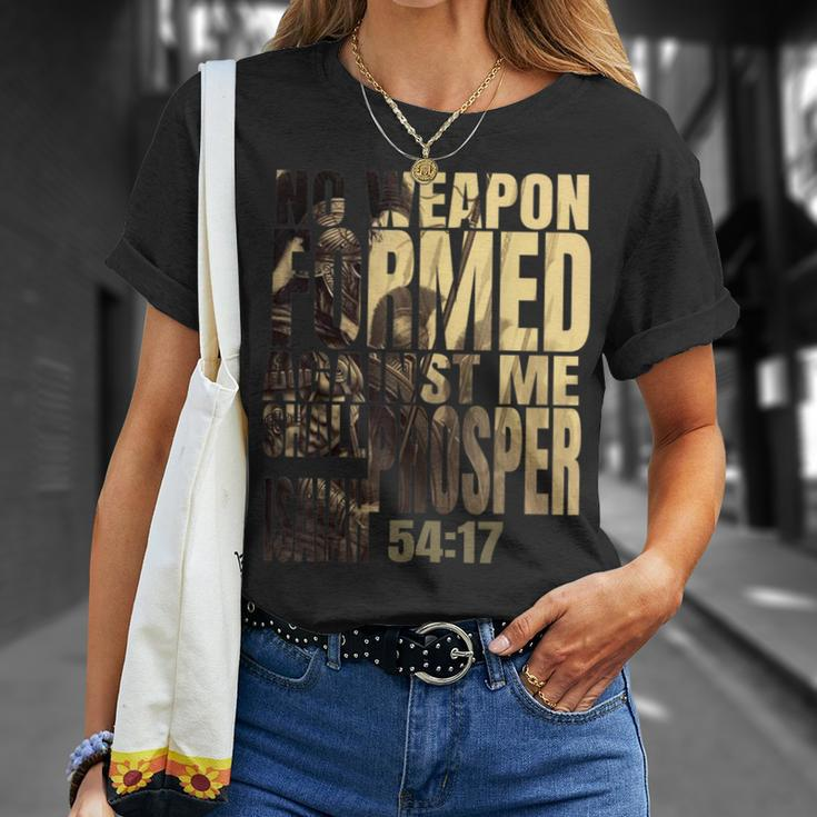 No Weapon Formed Against Me Shall Prosper Isaiah 5417 T-Shirt Gifts for Her