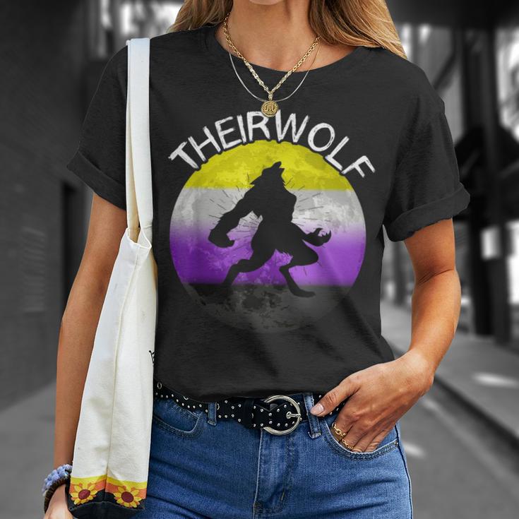Nonbinary Wolf Lgbt Genderqueer Nonbinary Pride Non Binary Unisex T ...